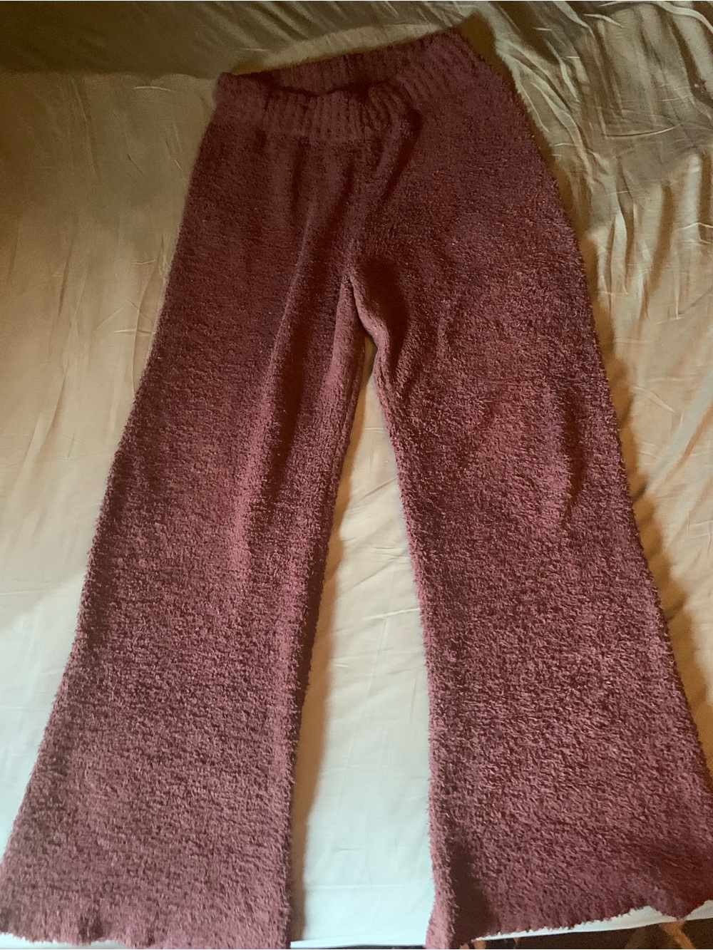 SKIMS Cozy Wide-Leg Plush Pants - Brown